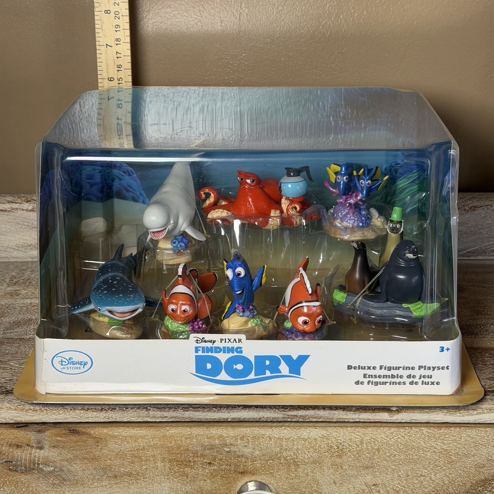 NEW Disney Store Deluxe Finding Dory Figurine Play Set 9 Cake Topper Decor Nemo