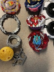 Beyblades, assorted, everything pictured is included