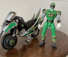 VtgPower Rangers Ninja Storm Green Ranger + Tsunami Cycle Motorcycle Bandai 2002