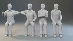 THE MONKEES 1:24 4 Figure Set Peter Davey Micky Mike 3D Printed Seated or Stand
