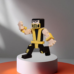 Articulated Blanka Fighter, Ryu Fighter, Scorpion, Naruto, Luffy, 3D Printed