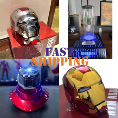 US! AUTOKING Iron Man MK5 1:1 Helmet Wearable Voice-control Golden Mask Cosplay