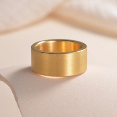 Simple Design 10MM Wide Stainless Steel Rings For Men Women Black/Gold