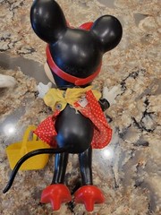 Vintage DISNEY PRODUCTIONS Mickey & Minnie Mouse Hard Plastic Dolls Clothes 8″