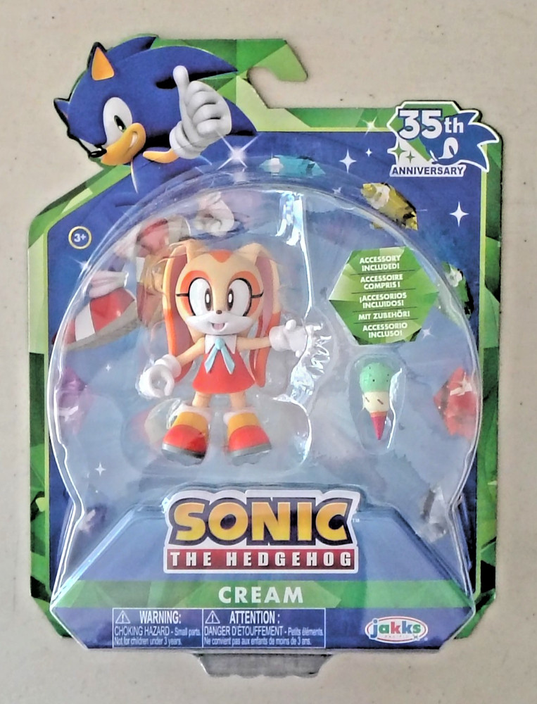 Jakks Sonic The Hedgehog 35th Anniversary CREAM w Ice Cream Cone 4″ Figure NEW