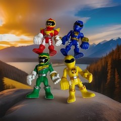 Hasbro Power Rangers 3” Figures(lot of 4)Red/Blue/yellow/green Power Rangers