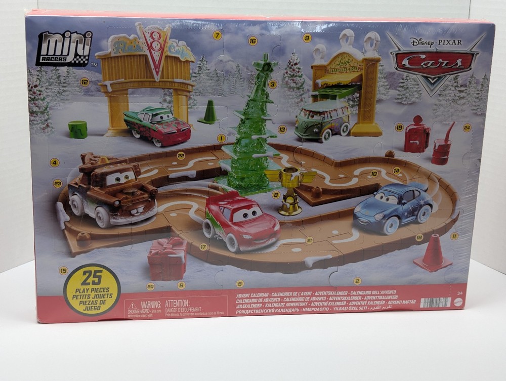 NEW Sealed Disney Pixar Cars Mini Racers Advent Calendar 25 Play Pieces…