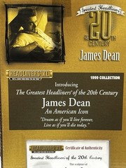 James Dean Figure – Greatest Headliners of 20th Century COA #5956 of 25,000 NIB