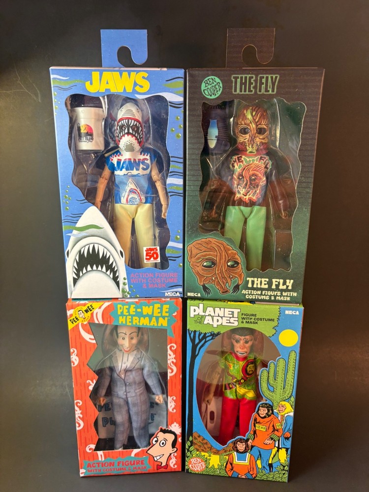 NECA Ben Cooper Jaws, Planet of the Apes, The Fly & Pee Wee Herman (opened)