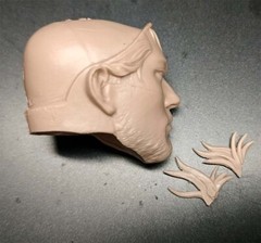 Unpainted 1/6 Miyamoto Musashi Japanese Samurai Head Carved Model Toys