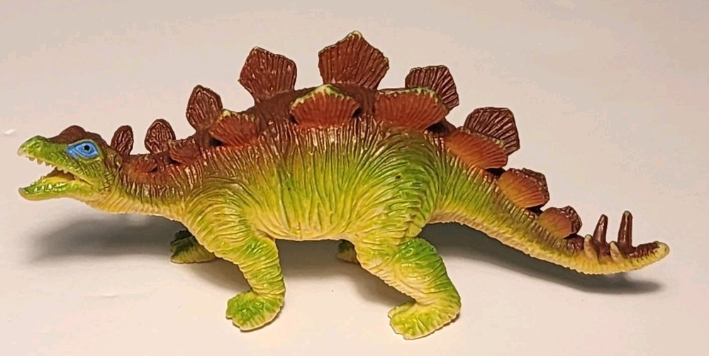 Stegosaurus Dinosaur Figure Green Yellow Red Toy Prehistoric Animal