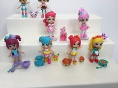 Shopkins Happy Places Lil Shoppies 3” Dolls Lot of 8 Dolls, Plus Accessories