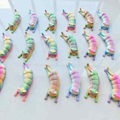 3D PRINTED – LAYING CAT – RANDOM RAINBOW COLORS – ARTICULATED – FIDGET TOY