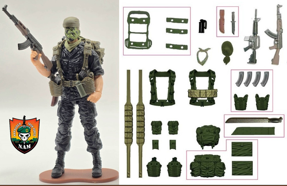 VIETNAM MACV-SOG SPECIAL OPERATOR – Marauder GR 1:18 Scale 4″ GI Joe Type Figure