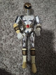 Vintage 1995 Power Rangers Chrome Silver WHITE RANGER 8″ Action Figure MMPR
