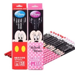12pcs/set Disney Stitch Frozen Kids Pencil Anime HB Cute Cartoon With Eraser