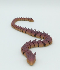 SERPENT SNAKE DRAGON Articulated Flexi Figure 3D Printed Metallic Rainbow 21″