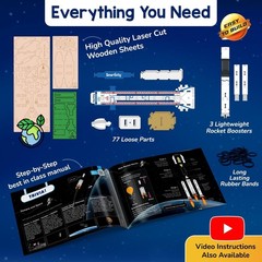 DIY Rocket Launcher STEM Science Toy Kit for Kids Build & Launch Rocket