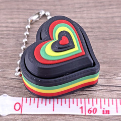 Heart Clicker Fidget Toy – Black Red Green Yellow 3D Printed Sensory Keychain