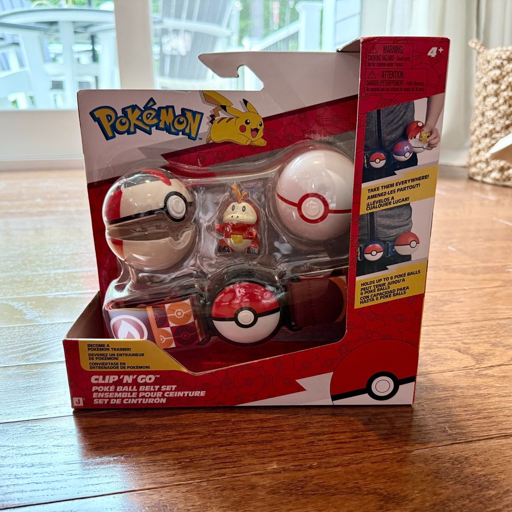 Pokémon Clip N Go Poké Ball Belt Set Includes Fuecoco Figure & Poké Balls New