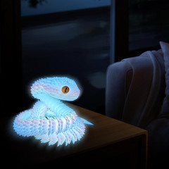 24In 3D Printed Snake,Flexible 3D Printed Animal,Articulated 3D Printed Crystal