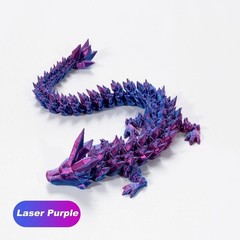 3D Printed Crystal Dragon 12In 3Pcs Flexible Articulated Fidget Toy Decor