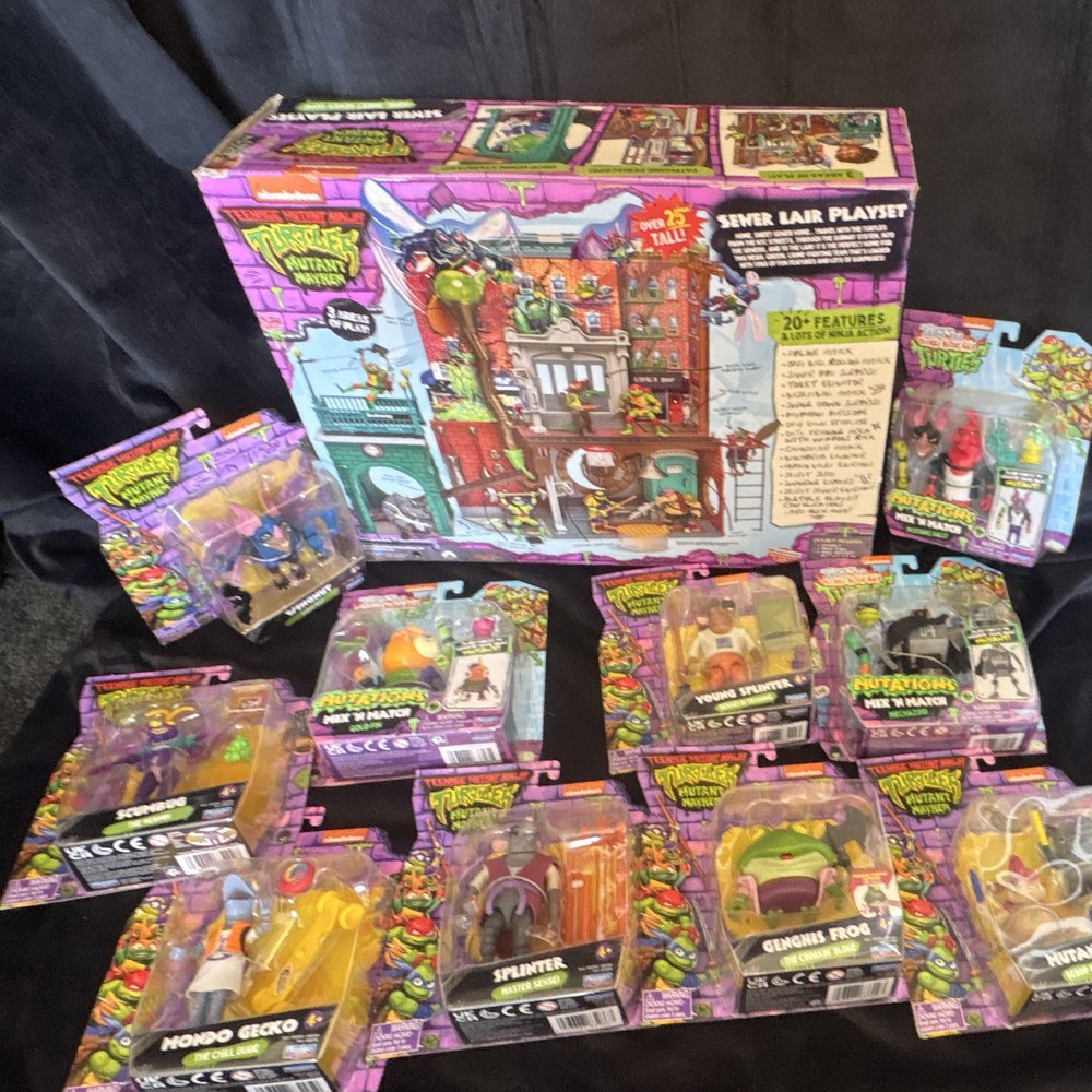 Teenage Mutant Ninja Turtles Mutant Mayhem Lot Of 14, Tots, Splinter, Ray Fillet