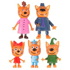 Kid-e-Cats Action Figures 5pcs Set 6-8cm Cartoon Anime Cat Cake Toppers Kids Toy