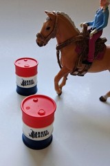 Girl At A Western Barrel Race Horse In Motion Saddle Plastic Toy Farm Animal