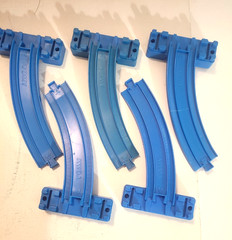 Vtg TOMY Plarail Blue Train Track Bridge Lot 145 pc Thomas & Friends TrackMaster