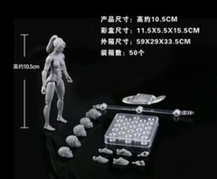 10.5cm DIY 1:18 Scale PVC Joint Flexible Action Figure Body Head Toys