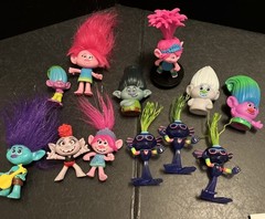 Lot of 12 Trolls Figures Characters Toys Dolls World Tour Finger Puppets Etc