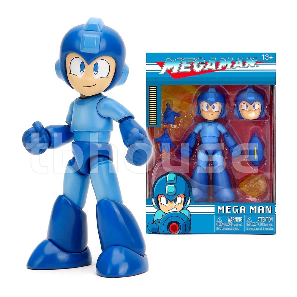 4″ MEGA MAN figure JADA TOYS capcom ROCKMAN megaman 1:12 SCALE w/ BUSTER + STAND