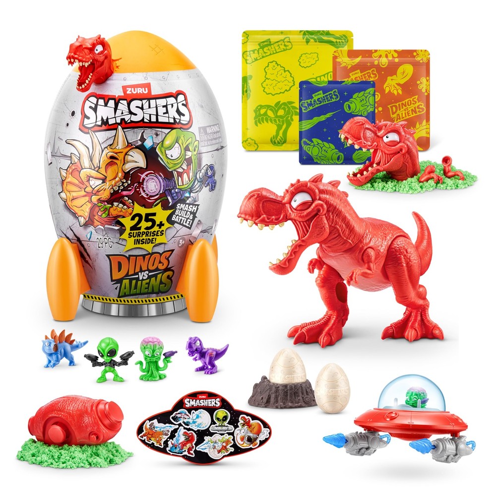 Smashers Dino vs Aliens Medium(T-REX) by ZURU, Smashable Egg Toy for Boys