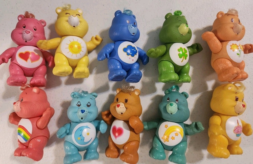 VTG 1983 Original 10 Kenner 3″ Care Bears Poseable Figures