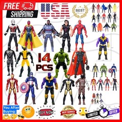 14 pcs Big Set Superhero Action Figures – Collectible Models 6.5-inches Tall,…
