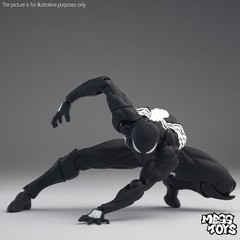 MESS TOYS Black Venom Symbiote Spider-Man Black Spider Action Figure Boxed