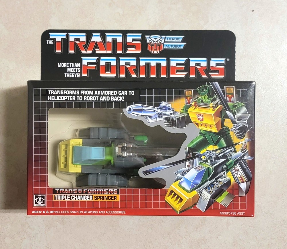 TRANSFORMERS G1 SPRINGER US SELLER MISB RARE! AUTOBOT CAR HELICOPTER TOY ROBOT