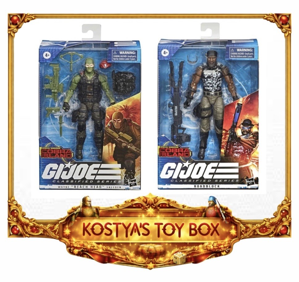 GI Joe Cobra Island BEACH HEAD & ROADBLOCK MIB Classified Series Action Figures