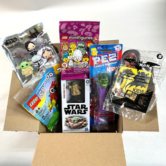MYSTERY BOX mixed toys & collectibles 6 items – Disney, Marvel, Lego, etc..