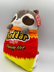 Cheddar Chips Flaming Hot Parody Pals Chip Bag Racoon Plush Toy 10.5″ Fiesta NWT