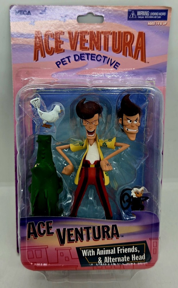 NEW! Ace Ventura Pet Detective Figure w Animal Friends Alt Head (NECA, 2020) 🔥