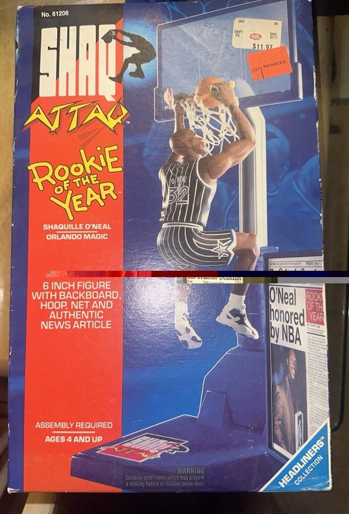 Vintage Shaquille O’Neal 1993 Shaq Attack Rookie Of The Year NIB &FREE SHIPPING!