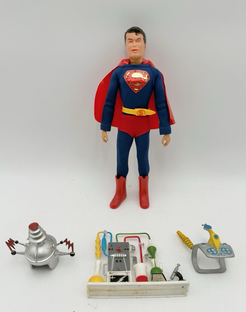 VINTAGE IDEAL ACTION BOY SUPERBOY FIGURE COSTUME ACCESSORIES 1967 COMPLETE