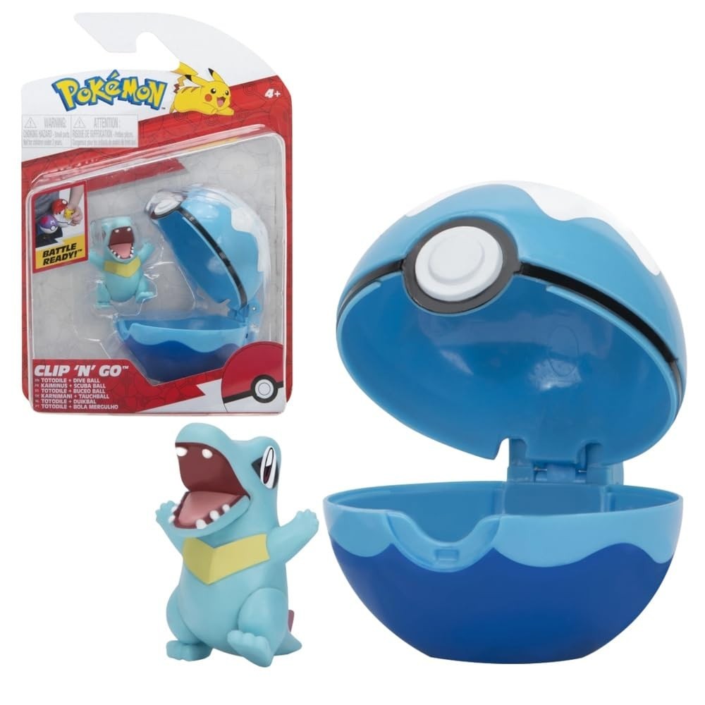 New Jazwares POKEMON Clip N Go TOTODILE Battle Ready Figure & Poke Ball