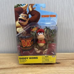 World of Nintendo Diddy Kong w/ DK Barrel 4” Action Figure JAKKS Pacific NEW