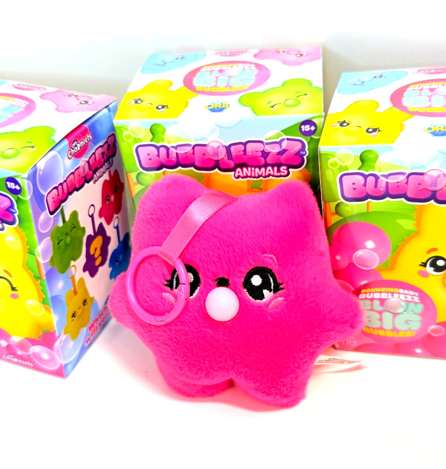 Orb Charmlets * Mys BUBBLEEZZ ANIMALS, Blows bubbles plush fidget * You Choose