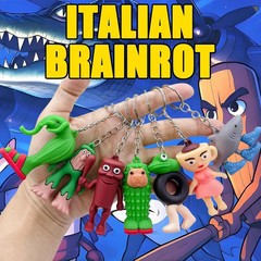 Italian Brainrot Action Figure 24PCS Tung Sahur Keychain Colourful