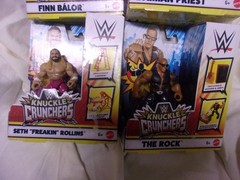 WWE Knuckle Crunchers. Rollins, The Rock And Finn Balor. Lot Of 4