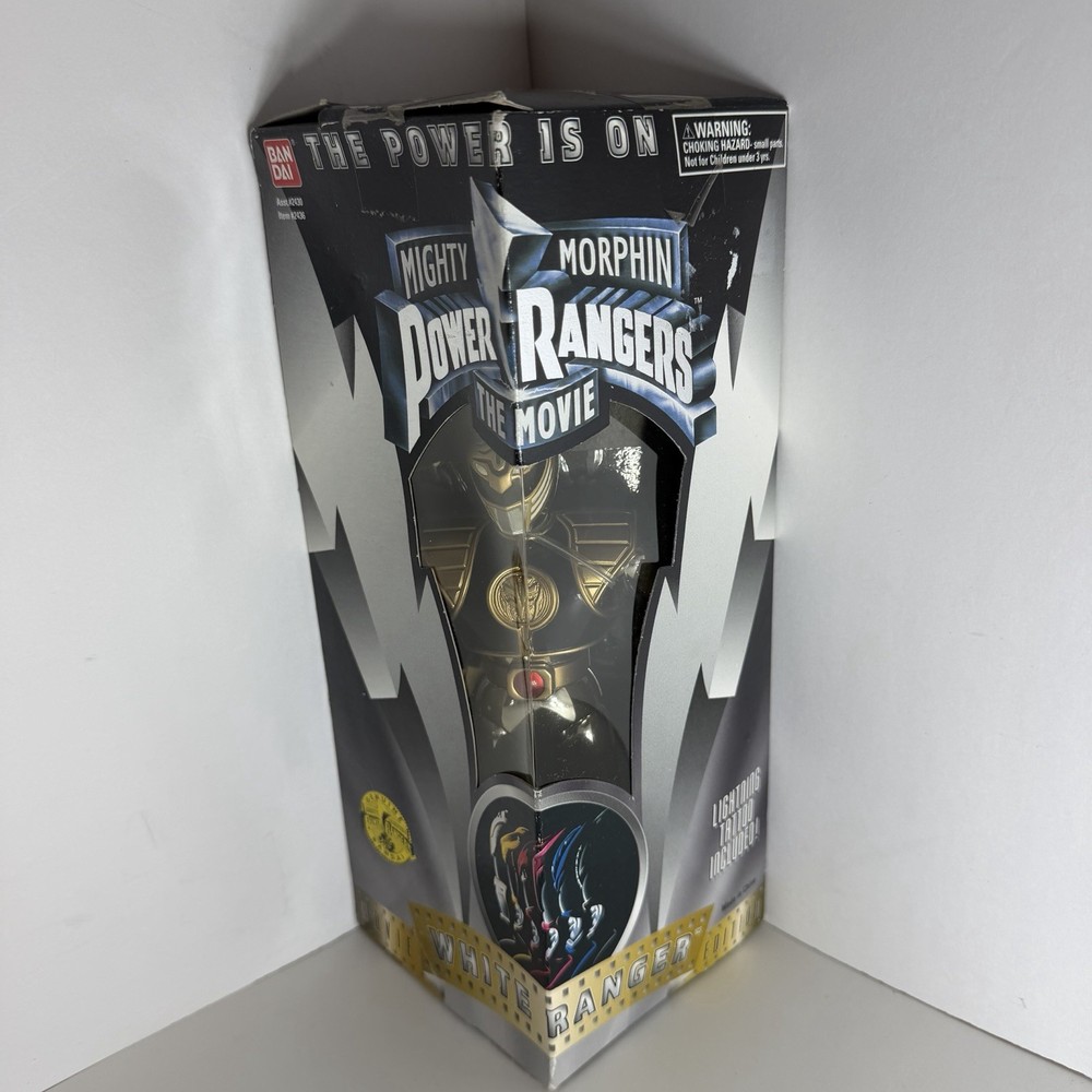 Vintage 1995 Bandai 8” White Ranger Mighty Morphin Power Rangers The Movie NEW